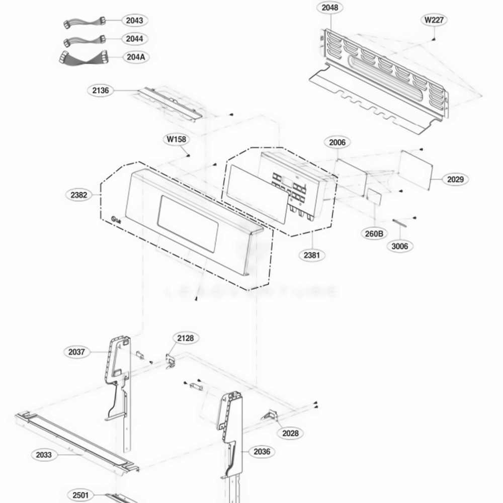 Controller Parts Diagram and Parts List for LRG3060ST FSTELGA LG Range