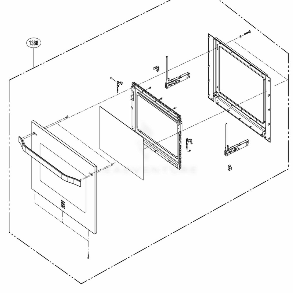 Upper Door Parts Diagram and Parts List for LSWC307ST ASTLSTD LG Range