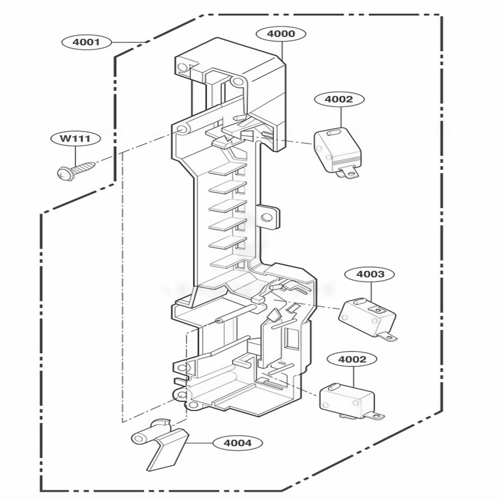 Latch Board Parts Diagram and Parts List for JMV8196ACS ASBEJEC LG Range