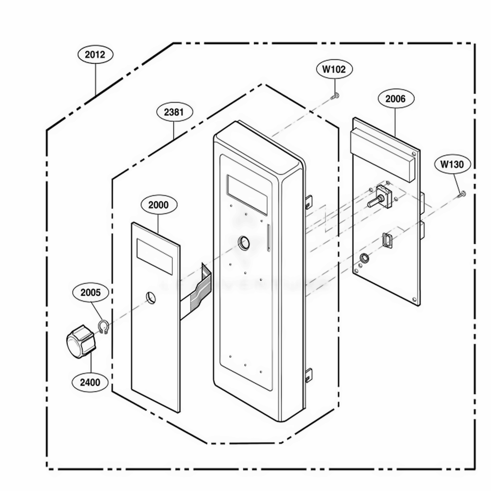 Control Panel Parts Diagram and Parts List for RFS518G ASTQAMA LG Range
