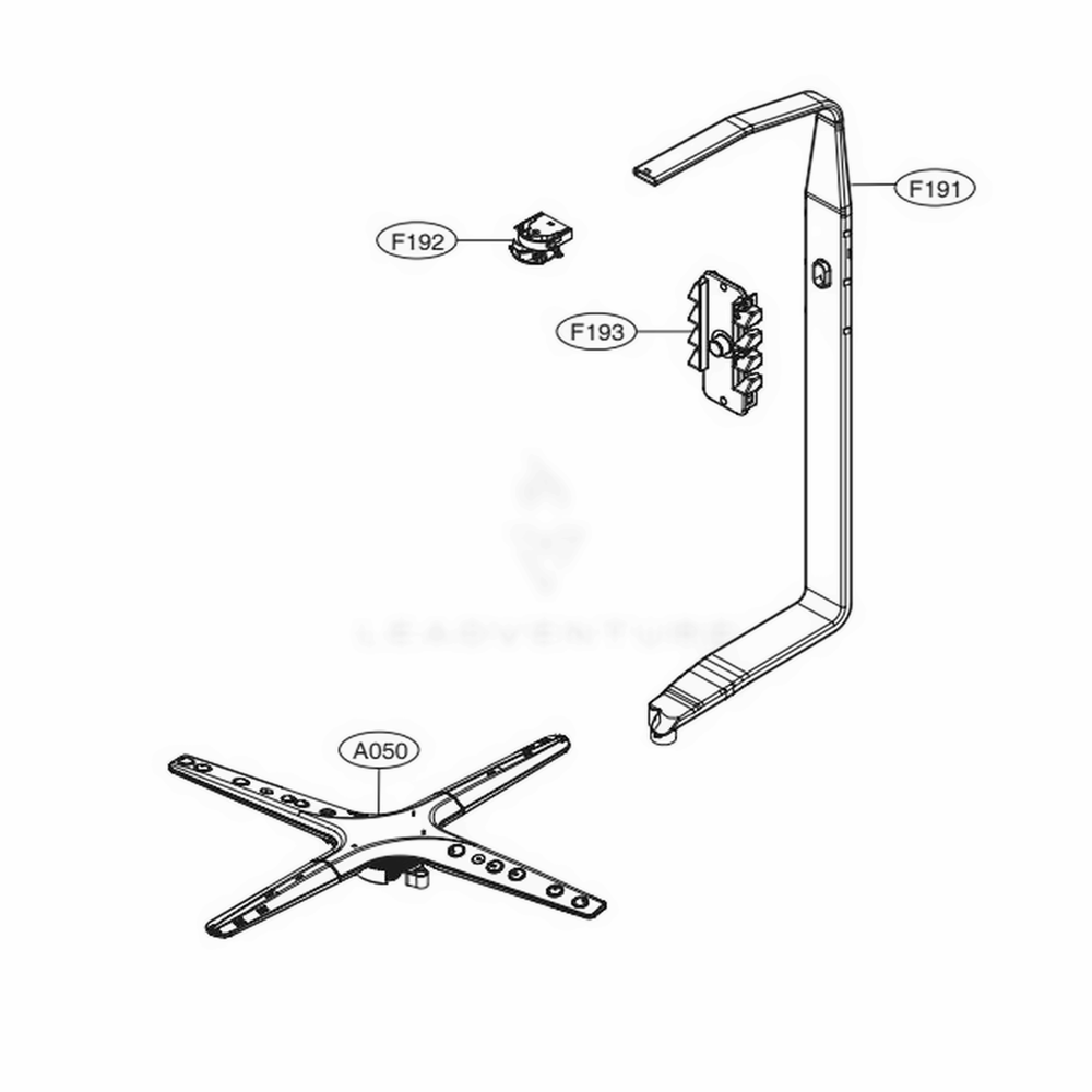 Water Guide Assembly Diagram and Parts List for LDT5665ST ASTEEUS LG Dishwasher