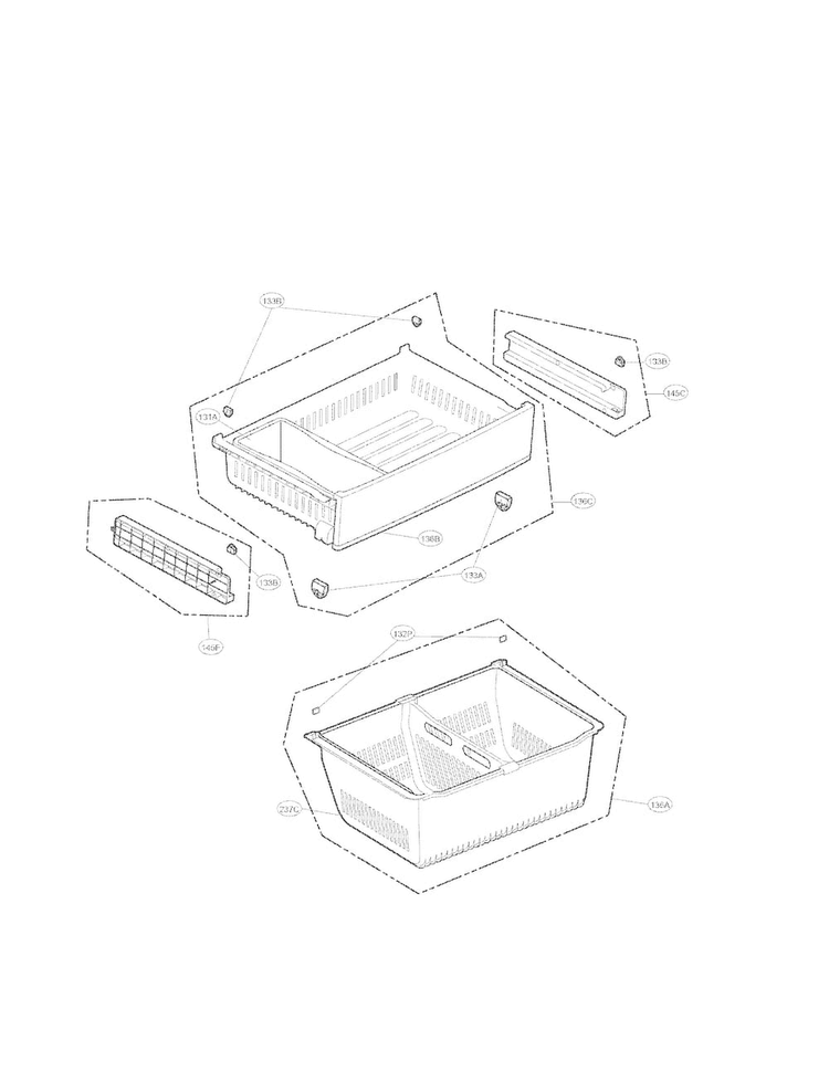 Freezer Parts Diagram and Parts List for LFX28968ST 01 LG Refrigerator