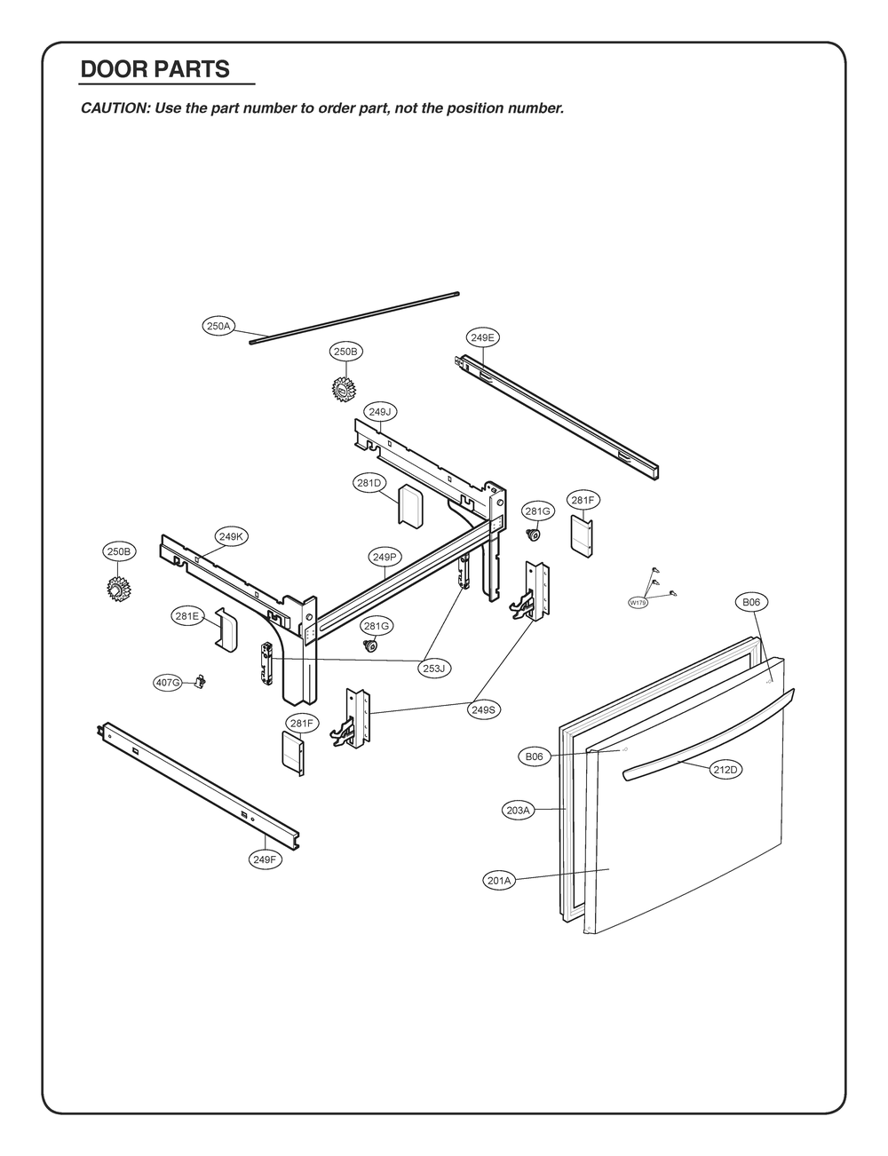 Door Parts 3 Diagram and Parts List for GR-L308KSRM ASTCSE0 LG Refrigerator