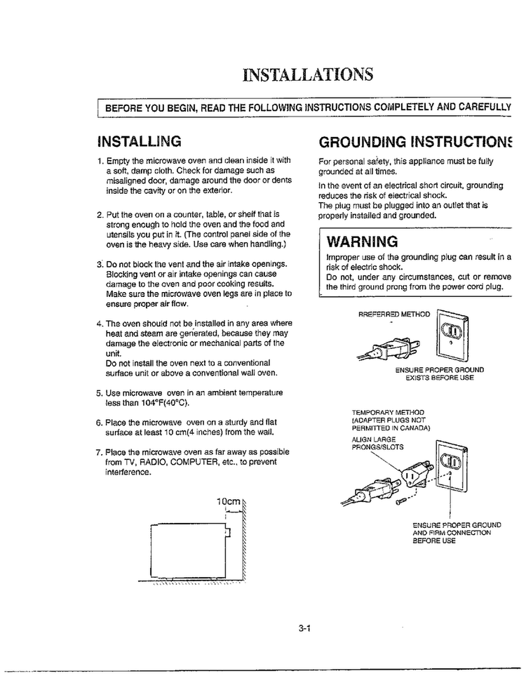 Installations Diagram and Parts List for MA-1905W  LG Microwave