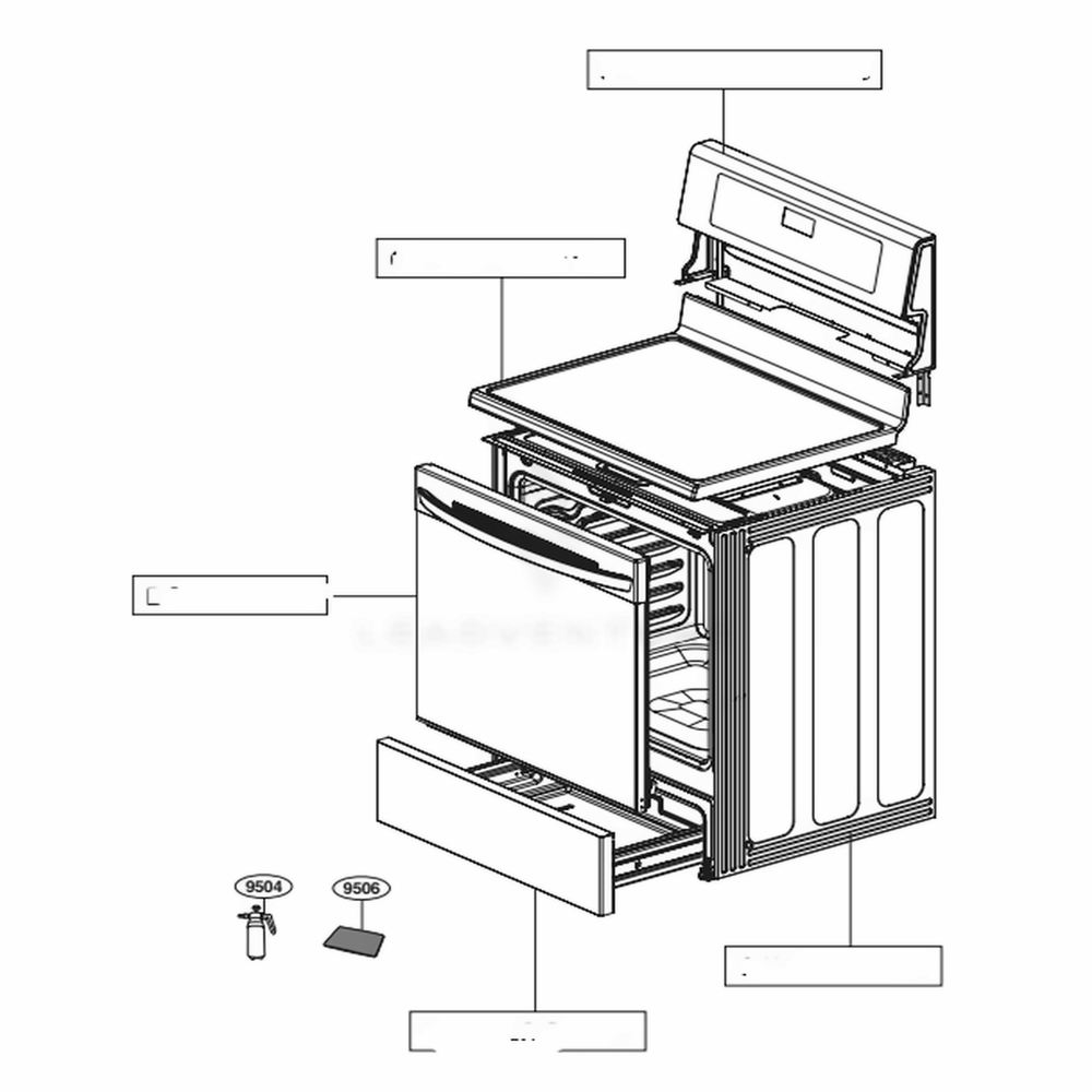 Main 2 Diagram and Parts List for LRE3083SB FBKLLGA LG Wall Oven
