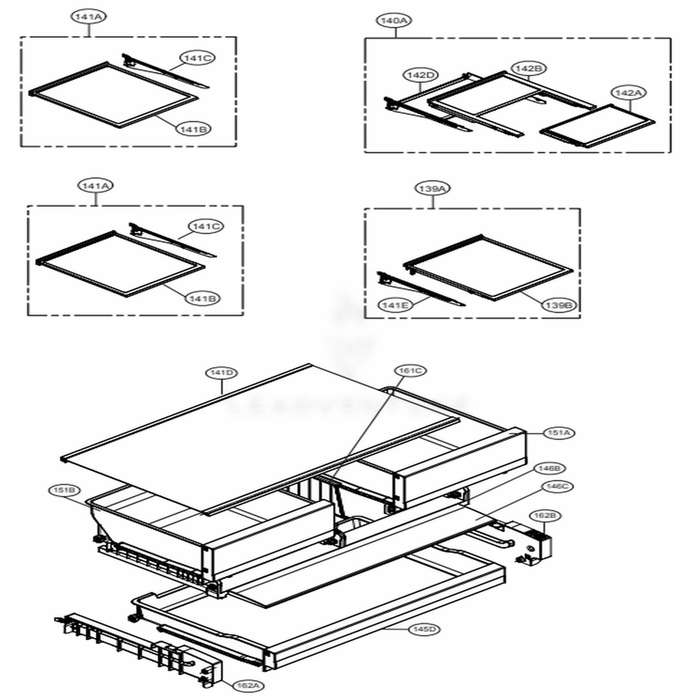 Refrigerator Parts Diagram and Parts List for 73102 ASWCSE0 LG Refrigerator