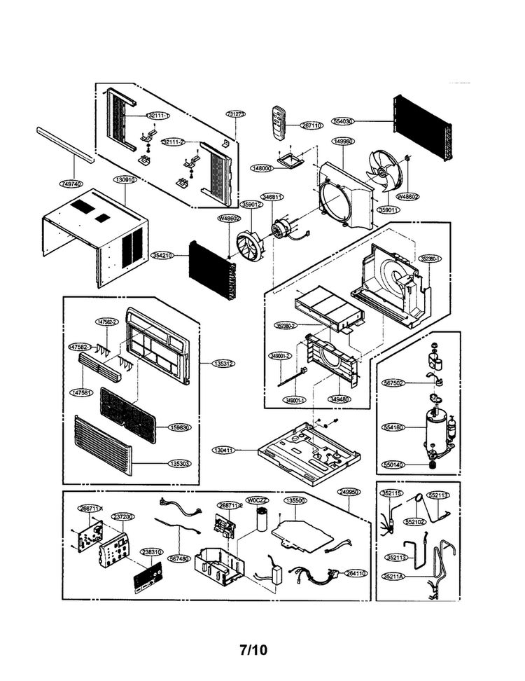 Room A/c Diagram and Parts List for L8004R  LG Air Conditioner