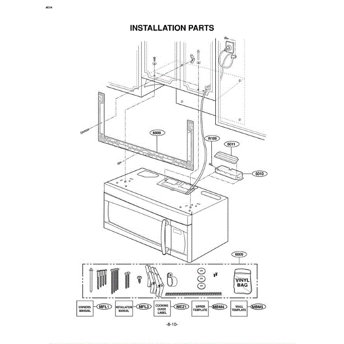 Section 6 Diagram and Parts List for LMV1630ST CSBELGA LG Microwave Oven Combo