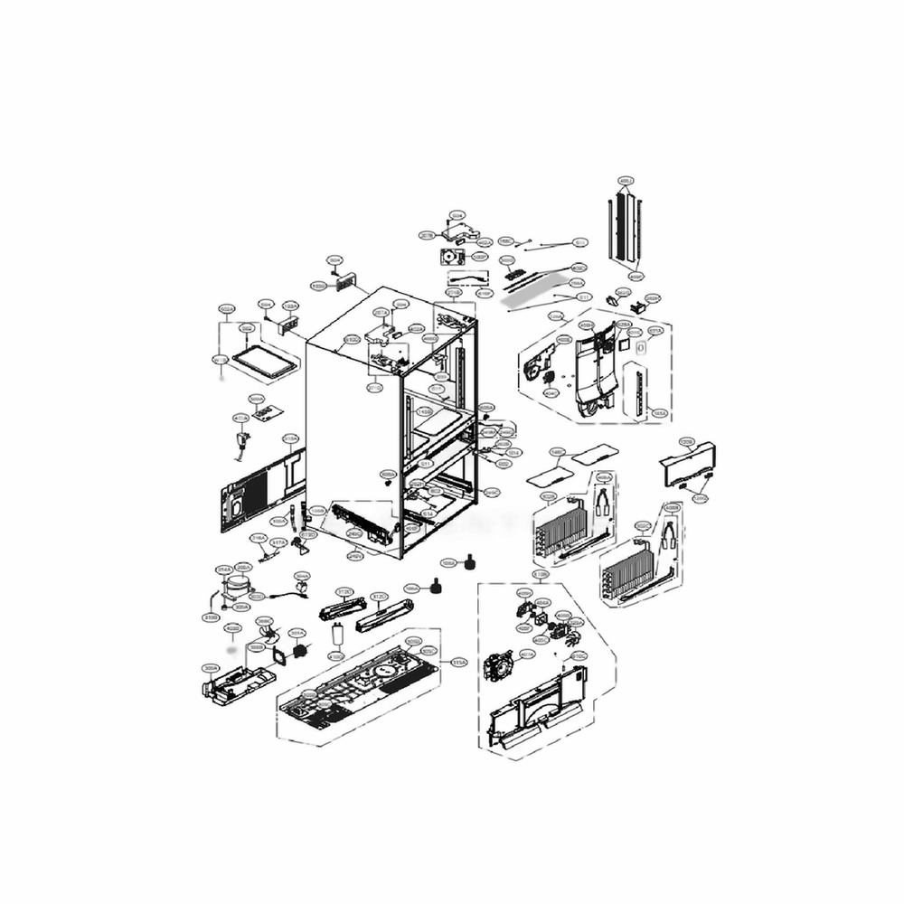 Case Parts Diagram and Parts List for LMXS30776S ASTCNA2 LG Refrigerator