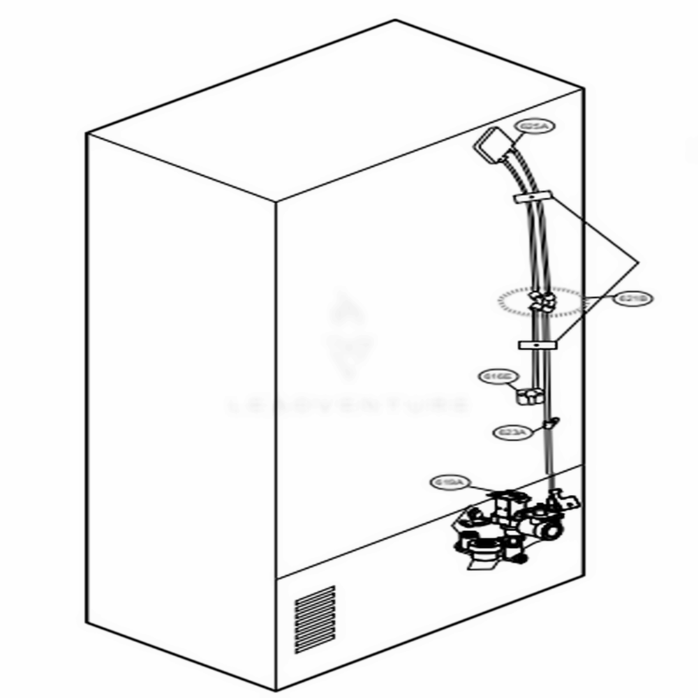 Valve And Water Tube Parts Diagram and Parts List for 74019 AWBCSE2 LG Refrigerator