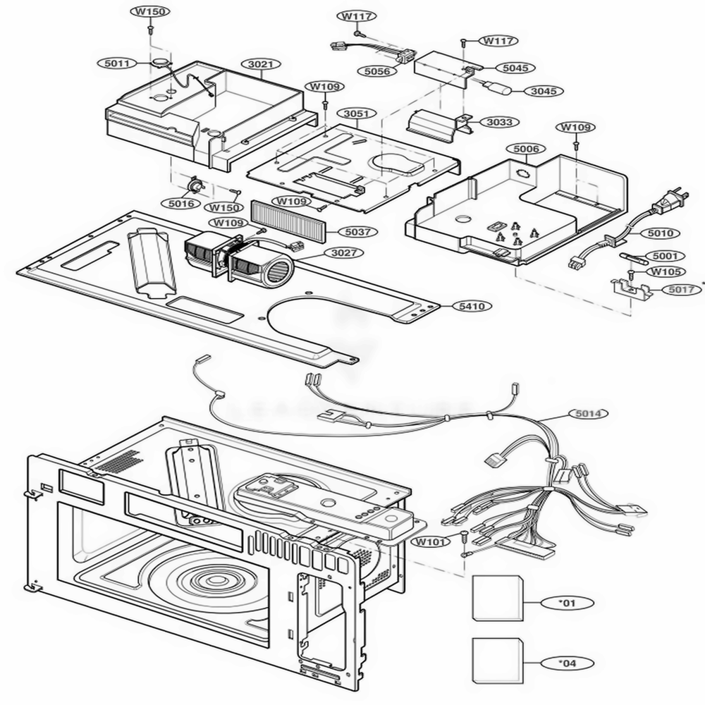 Interior Parts 2 Diagram and Parts List for AMV6177AAW AWHEAMA LG Range