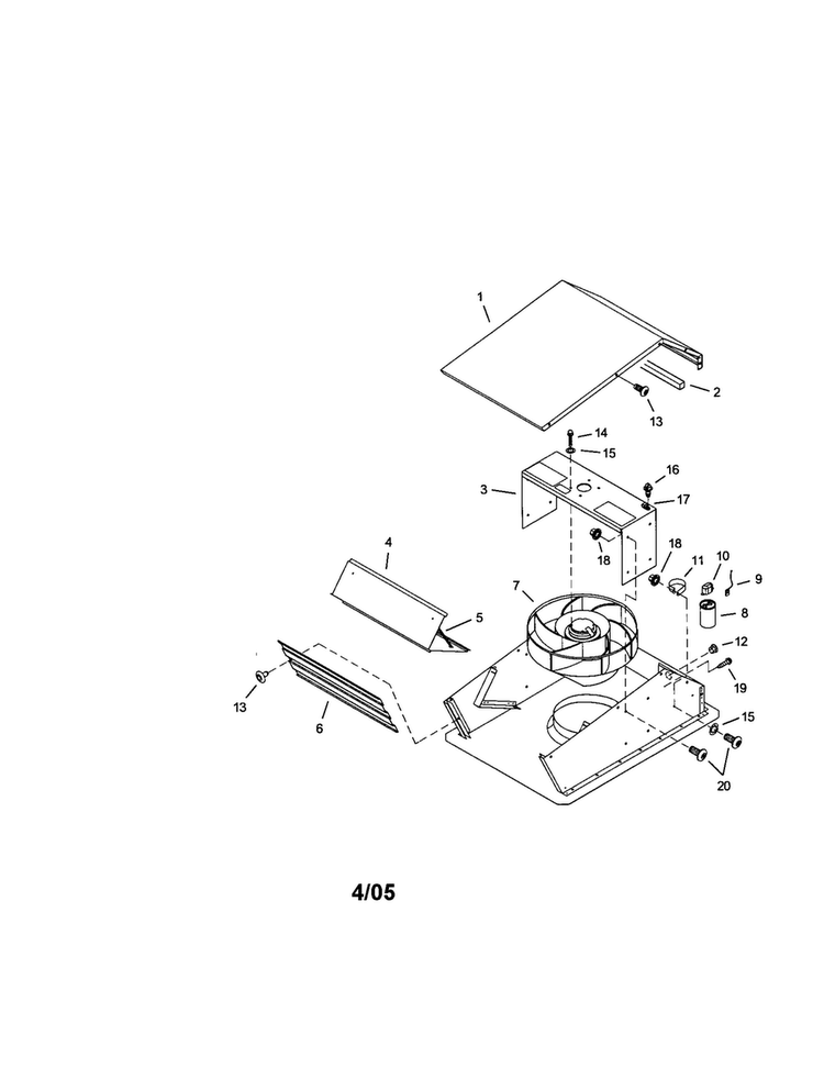 Service Parts Diagram and Parts List for 23357745  Kenmore Range Hood