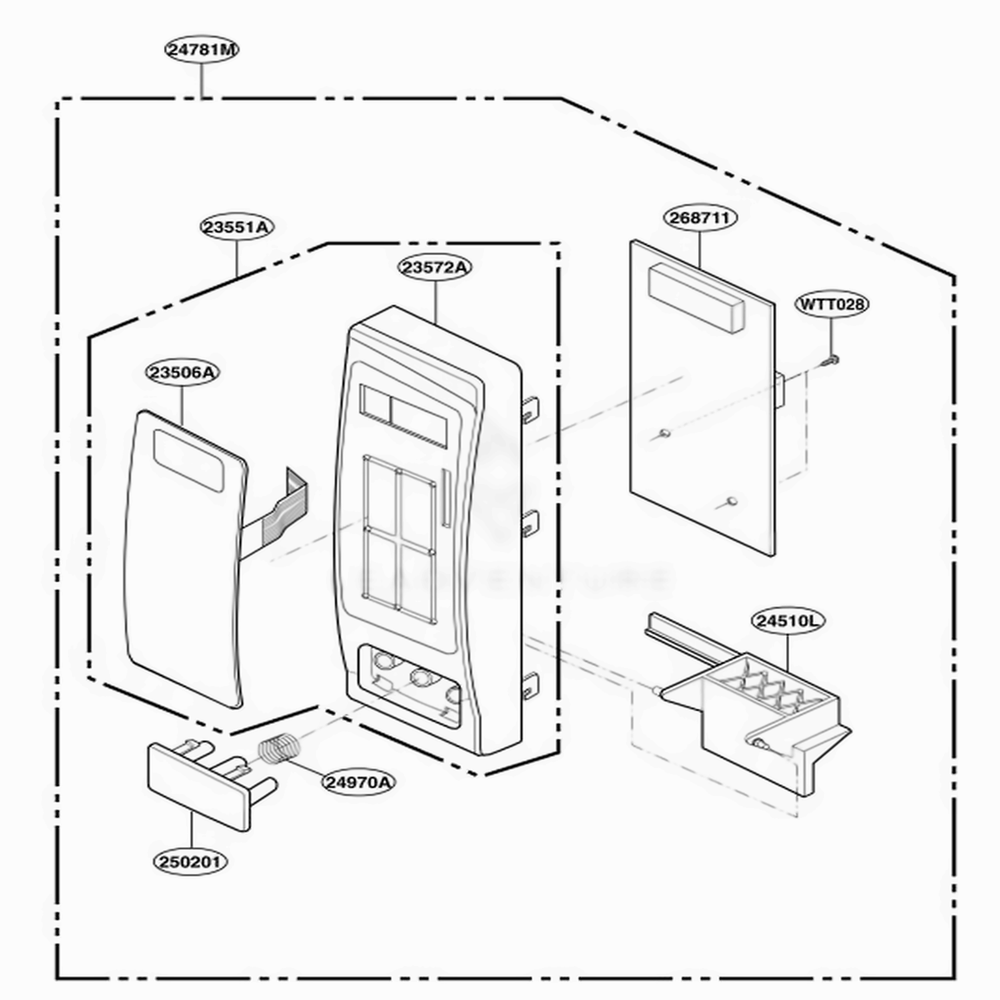 Controller Parts Diagram and Parts List for JES735WH CW3EGEU LG Range