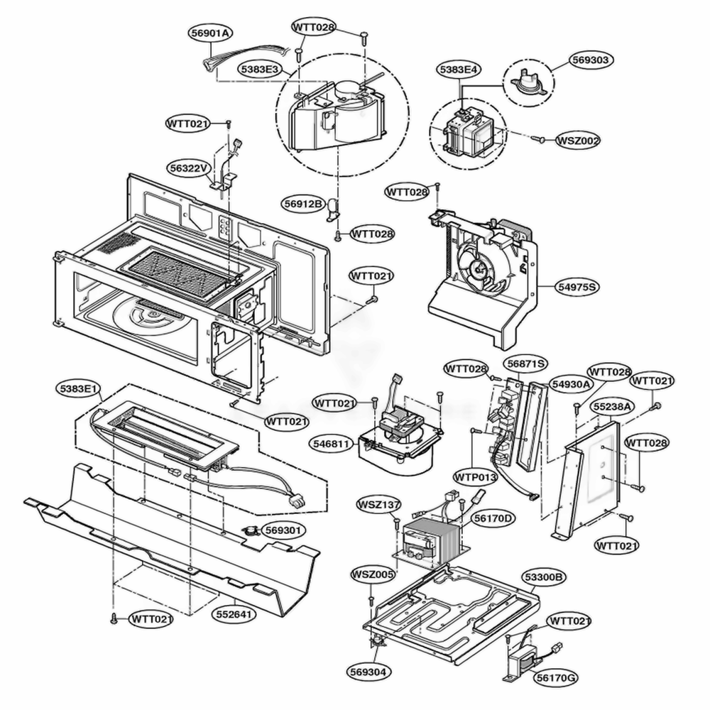 Interior Part 1 Diagram and Parts List for SCA2000BBB ABKEGEU LG Range