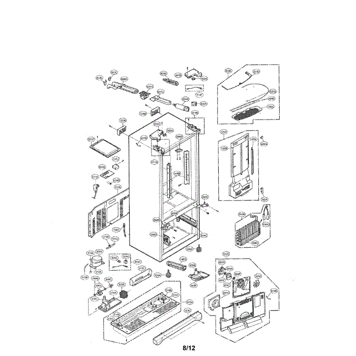 Case Diagram and Parts List for LFX28968SB 00 LG Refrigerator