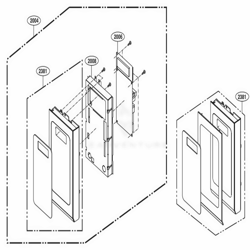 Control Panel Parts Diagram and Parts List for LMV1831ST CSBELGA LG Microwave Oven Combo
