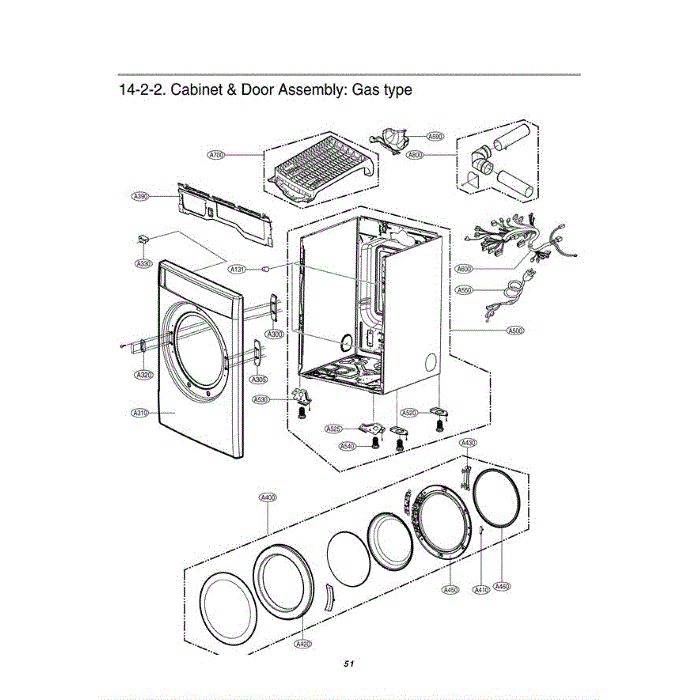 Section 4 Diagram and Parts List for DLGX0002TM ASTEEUS LG Dryer