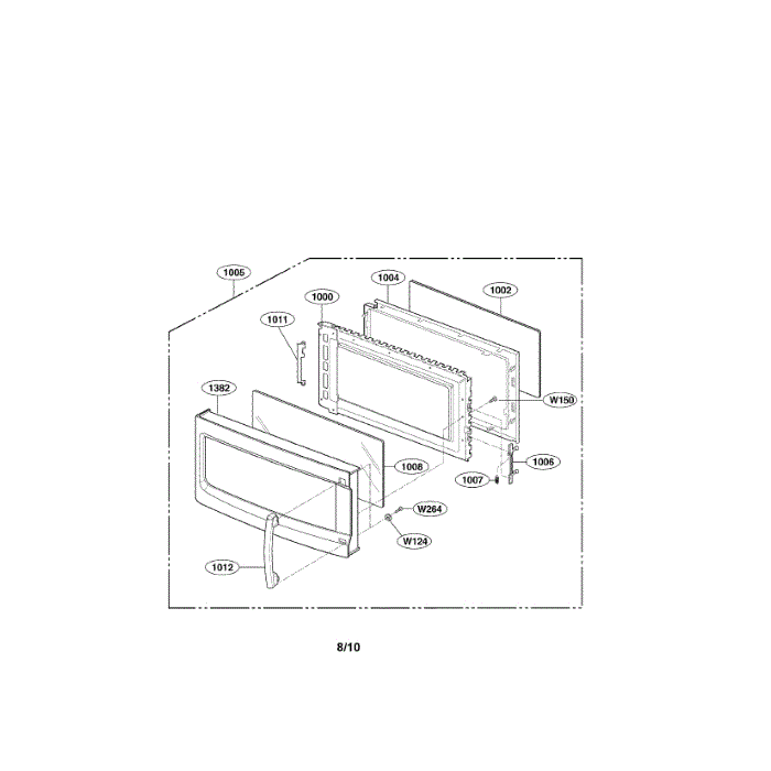 Door Diagram and Parts List for LMV2053SW 00 LG Microwave