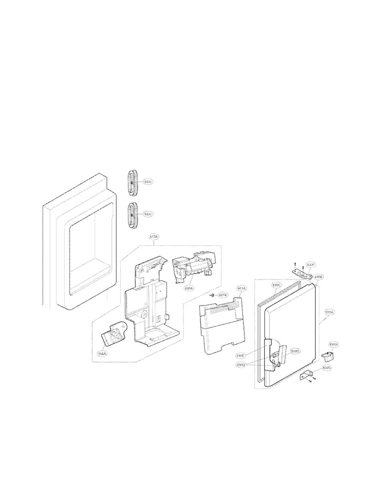 Ice Maker And Ice Bin Parts Diagram and Parts List for LFX33975ST 01 LG Refrigerator