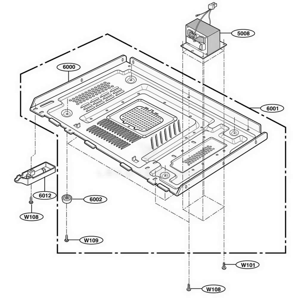 Base Plate Part Diagram and Parts List for 66293 CSSESEA LG Range