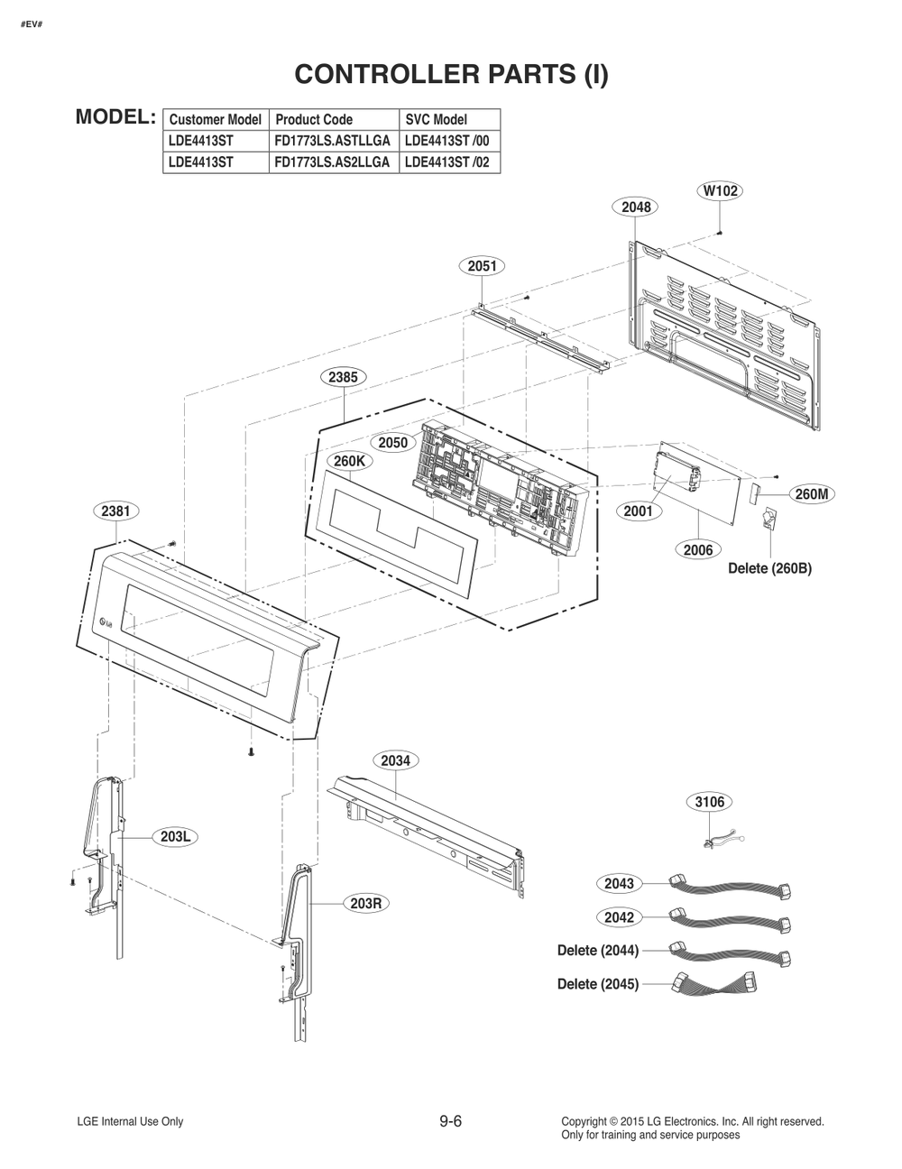 Controller Parts 1 Diagram and Parts List for FD1773LS AS2LLGA LG Range