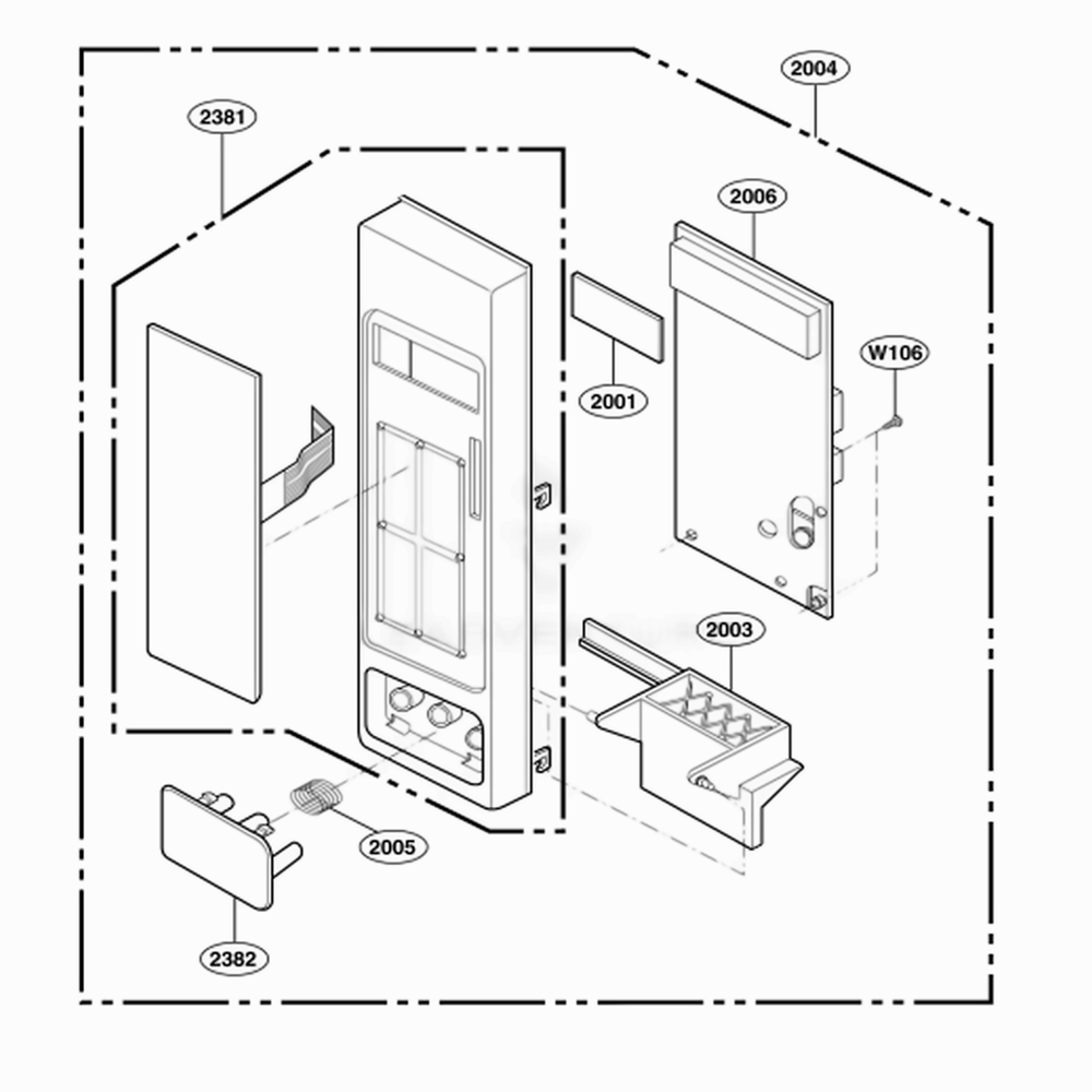 Controller Parts 1 Diagram and Parts List for 62469 CBKESEA LG Wall Oven