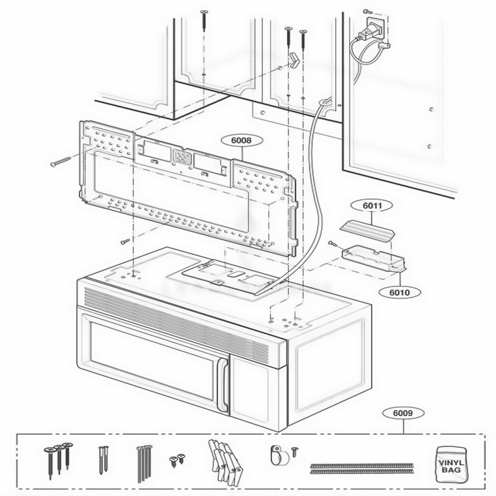 Installation Parts Diagram and Parts List for JVM1640SJ ASBEGEU LG Range