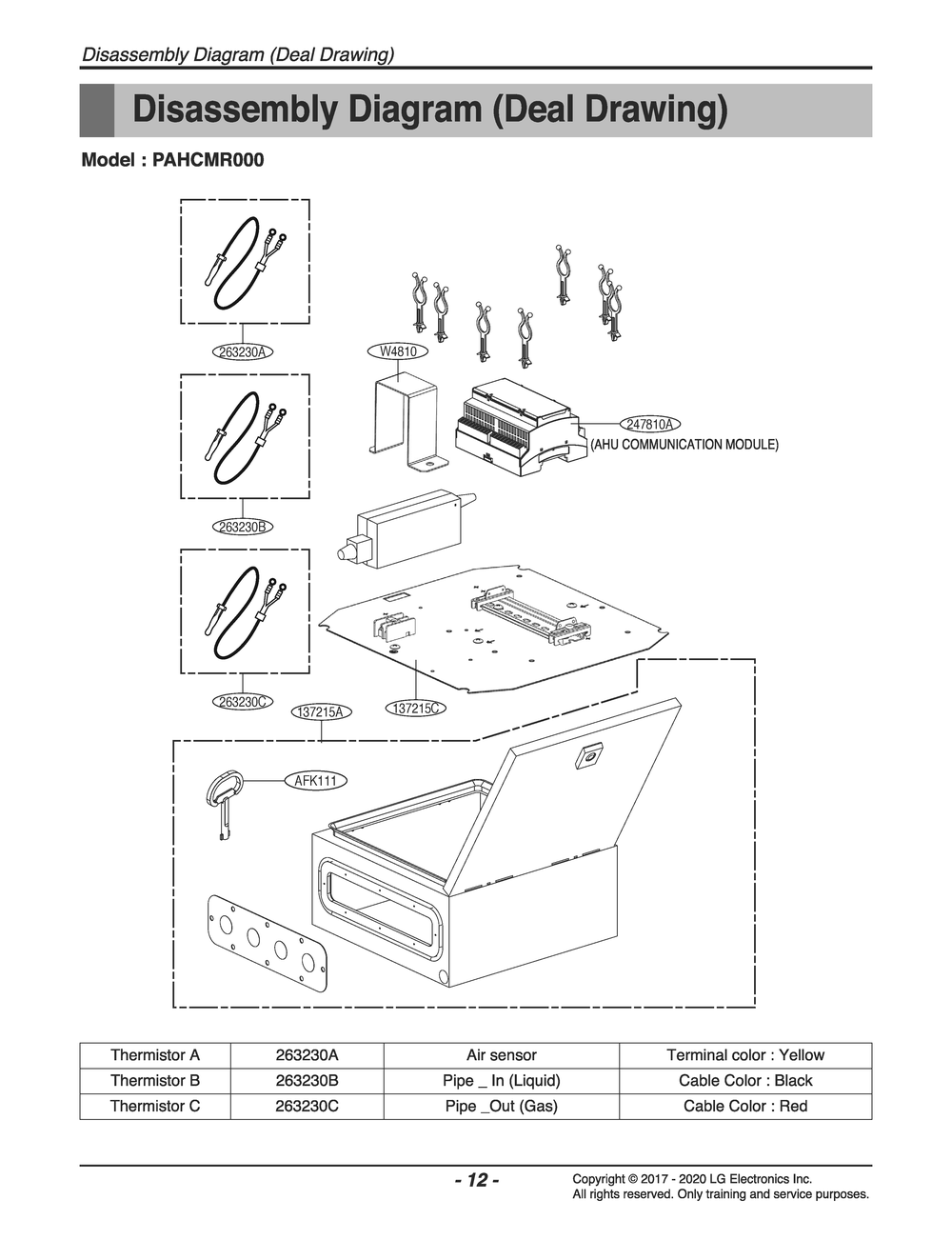 Diagram 1 Diagram and Parts List for PAHCMR000 ENCSLUS LG Air Conditioner