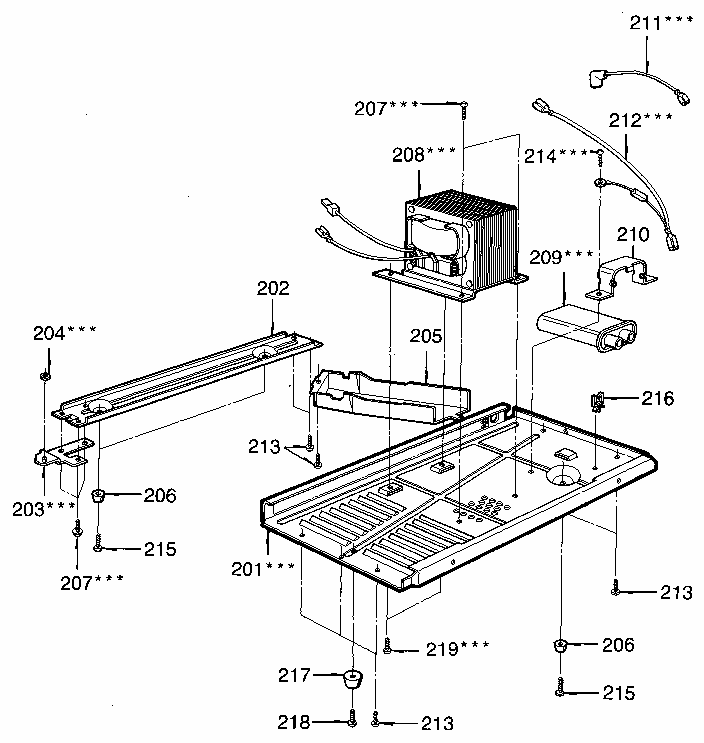 Microwave Diagram and Parts List for 7218933380  Kenmore Microwave