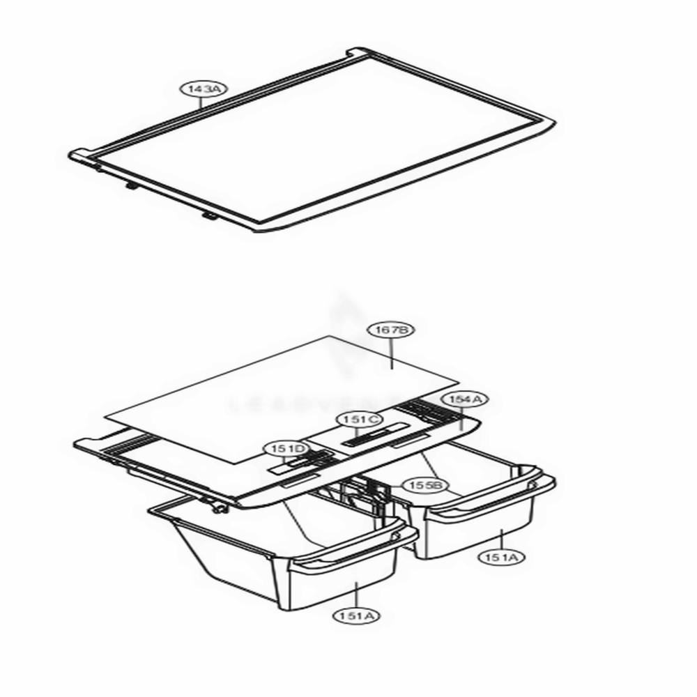 Refrigerator Parts Diagram and Parts List for LTCS20120W ASWCNA0 LG Refrigerator