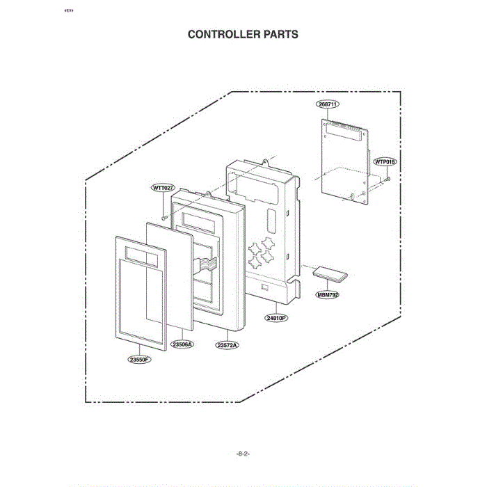 Section 7 Diagram and Parts List for MV-1555ST STEGSE LG Microwave Oven Combo