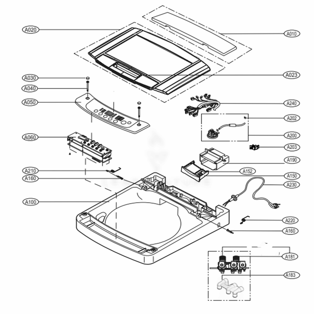 Cover Assembly Diagram and Parts List for WT901CF ASFEMUS LG Washer
