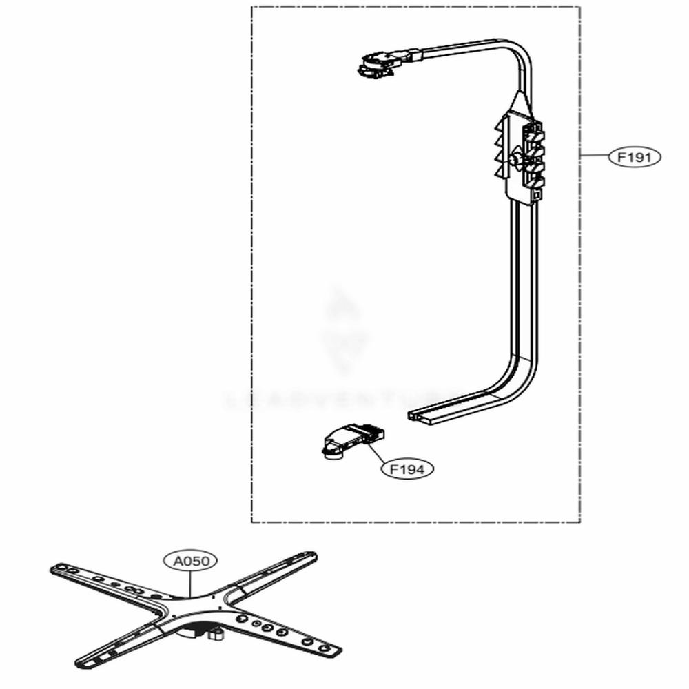 Water Guide Assembly Diagram and Parts List for LDT7808ST ASTESNA LG Dishwasher