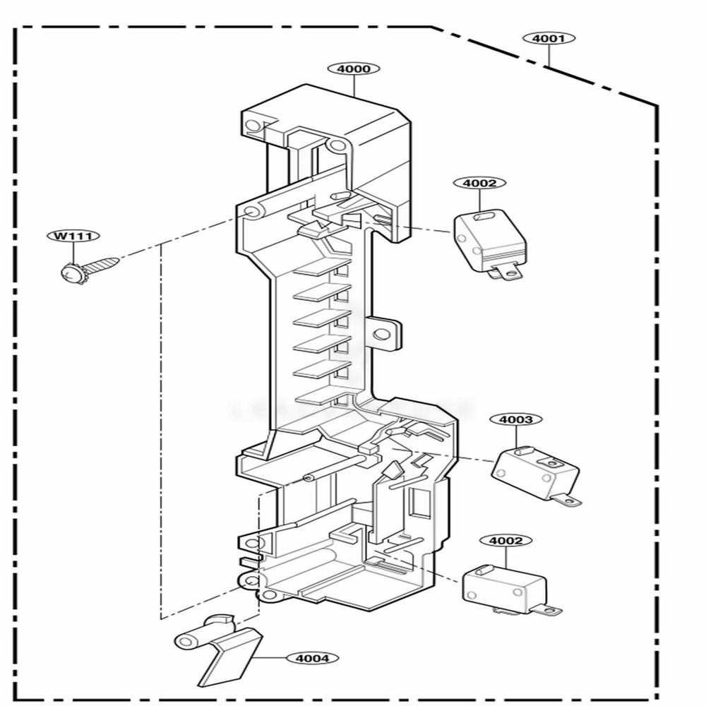 Latch Board Parts Diagram and Parts List for 80822 AWHESEA LG Wall Oven