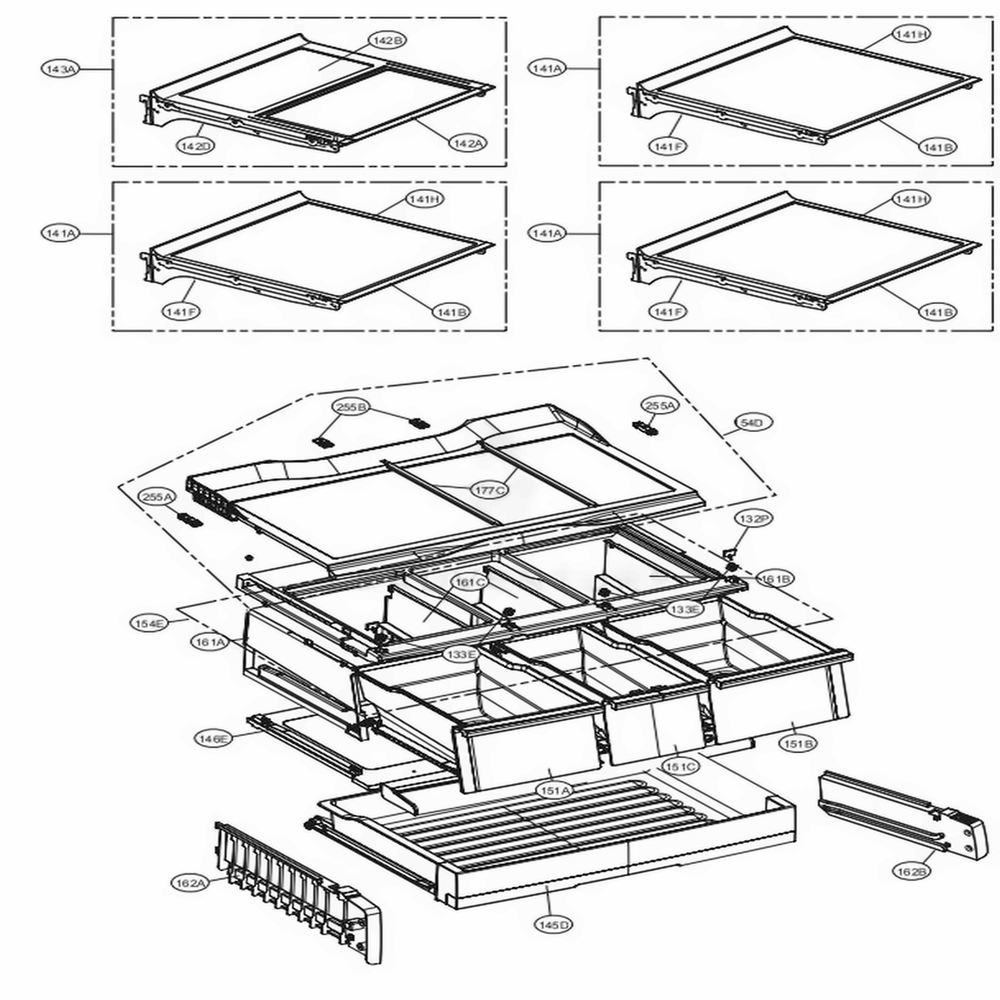Refrigerator Parts Diagram and Parts List for LFXS30766S ASTCNA3 LG Refrigerator