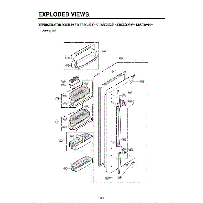 Section 1 Diagram and Parts List for LRSC26920TT ATICLGA LG Refrigerator