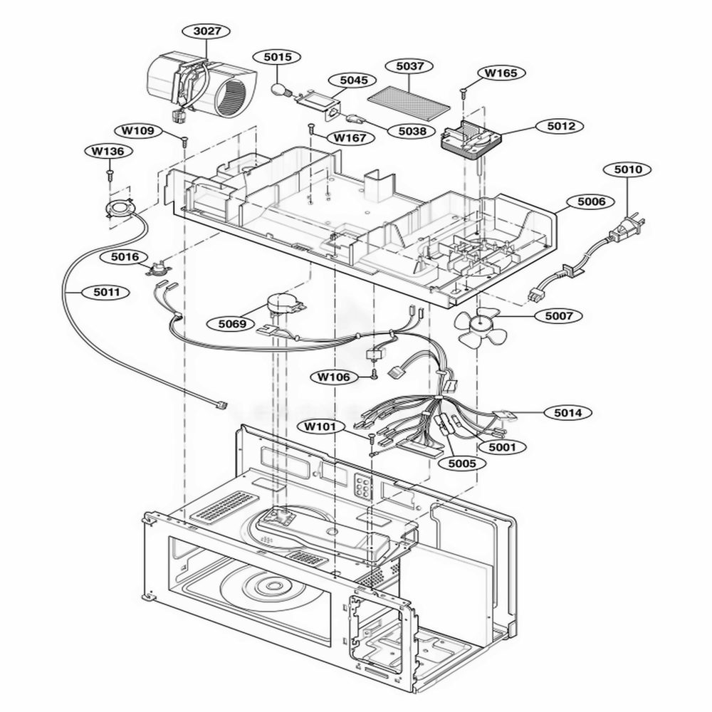 Interior Parts 2 Diagram and Parts List for GH7155XKB ABKEWRP LG Range