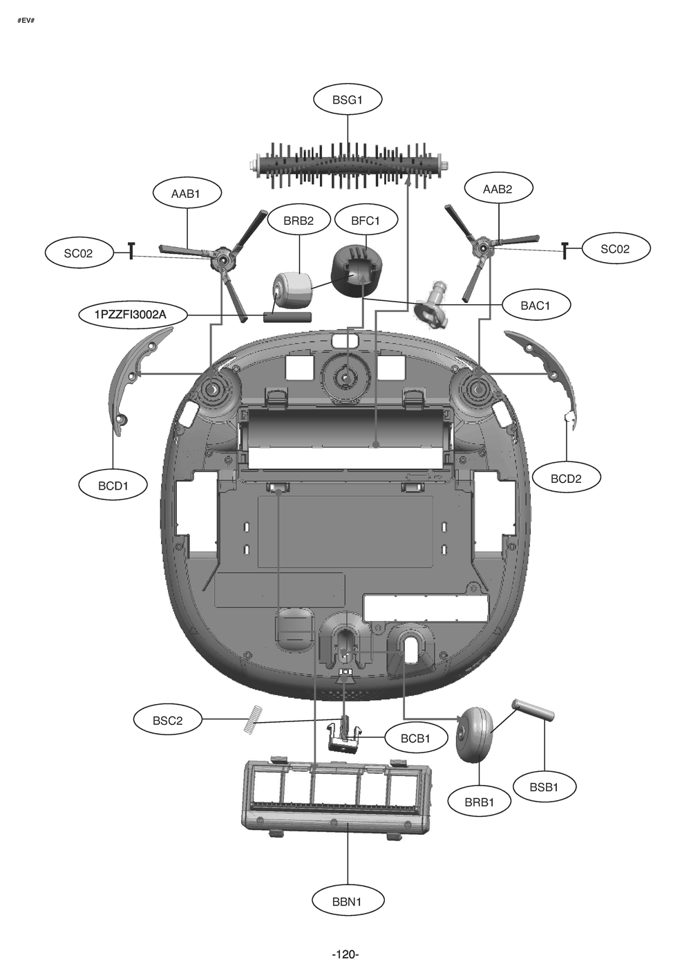 Diagram 2 Diagram and Parts List for VR6480VMNC AMGELGA LG Robotic Vacuum
