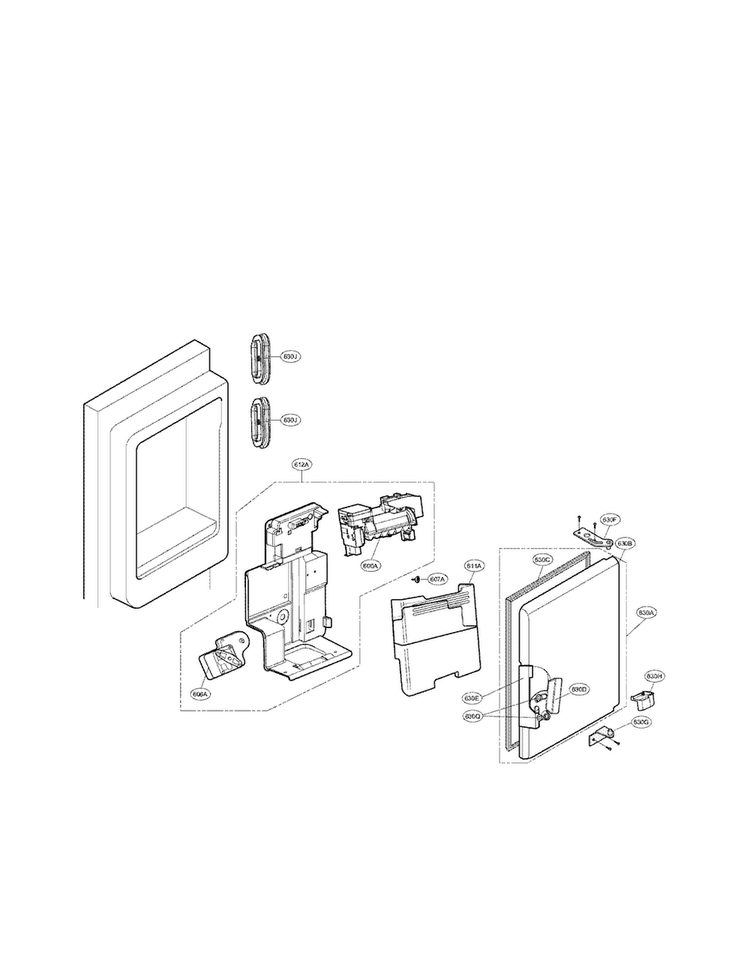 Ice Maker And Ice Bin Parts Diagram and Parts List for LFX31945ST 01 LG Refrigerator