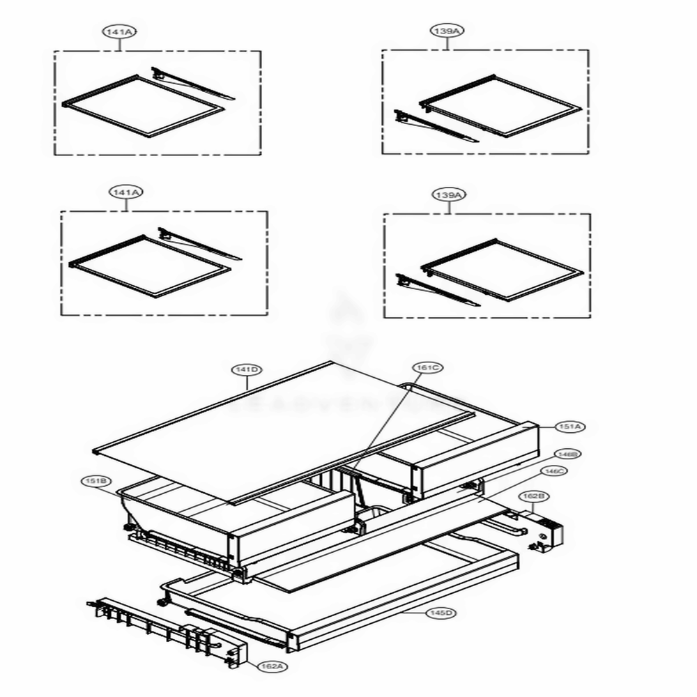 Refrigerator Parts Diagram and Parts List for LFXS26596M AMTCNA0 LG Refrigerator