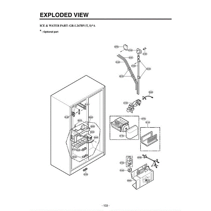 Section 1 Diagram and Parts List for LRSC26941SB AWBCLGB LG Refrigerator