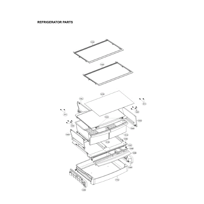 Refrigerator Diagram and Parts List for LDCS24223S 00 LG Refrigerator