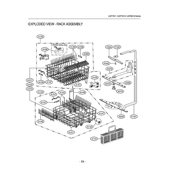Section 4 Diagram and Parts List for LDF7811BB ABPEEUS LG Dishwasher