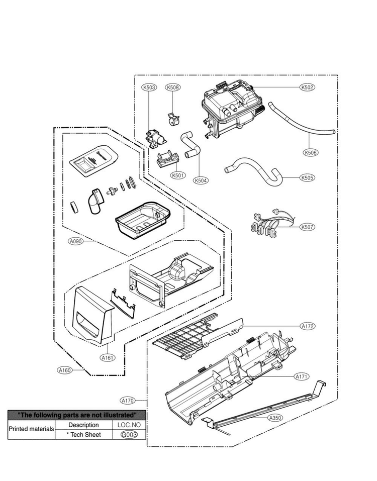 Panel And Drawer Parts Diagram and Parts List for DLEX3250R  LG Dryer
