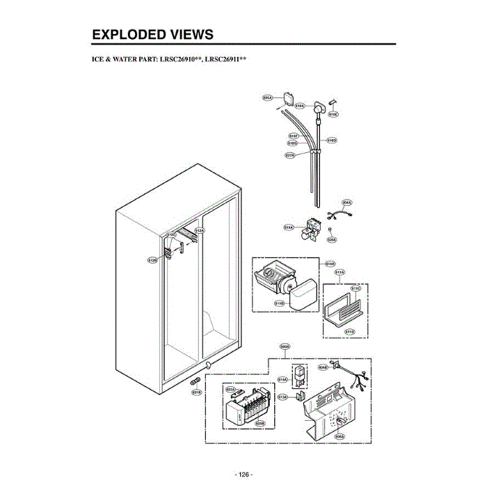 Section 7 Diagram and Parts List for LRSC26910SW ASWCLGA LG Refrigerator