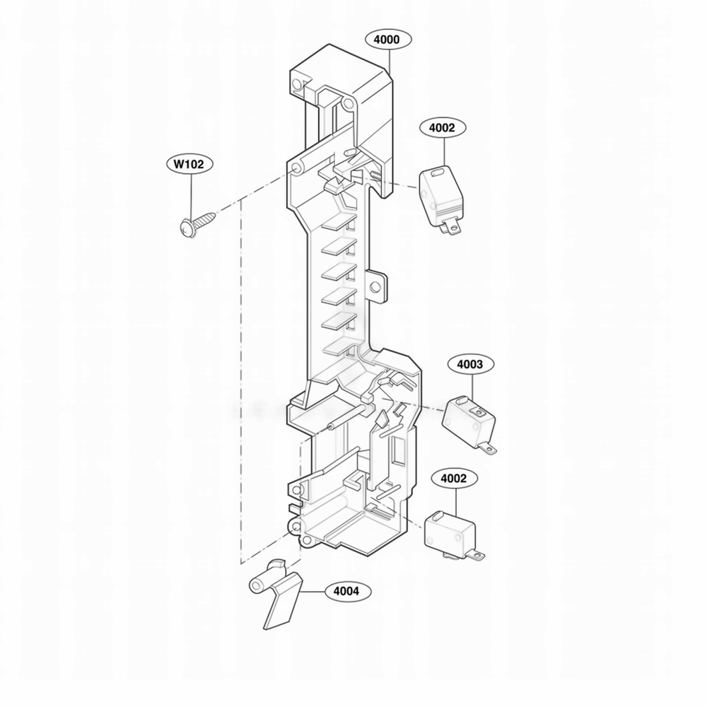 Latch Board Parts Diagram and Parts List for JVM1542BF AB1EGEU LG Wall Oven