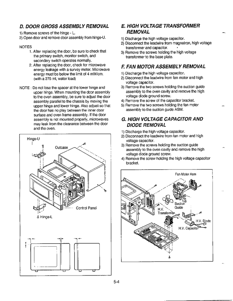 Service Information Page 4 Diagram and Parts List for MA-972MW  LG Microwave
