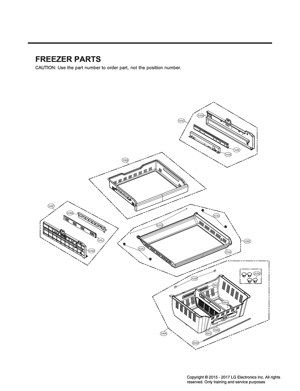 Freezer Parts Diagram and Parts List for GR-L31GHSJM ASTCNA1 LG Refrigerator