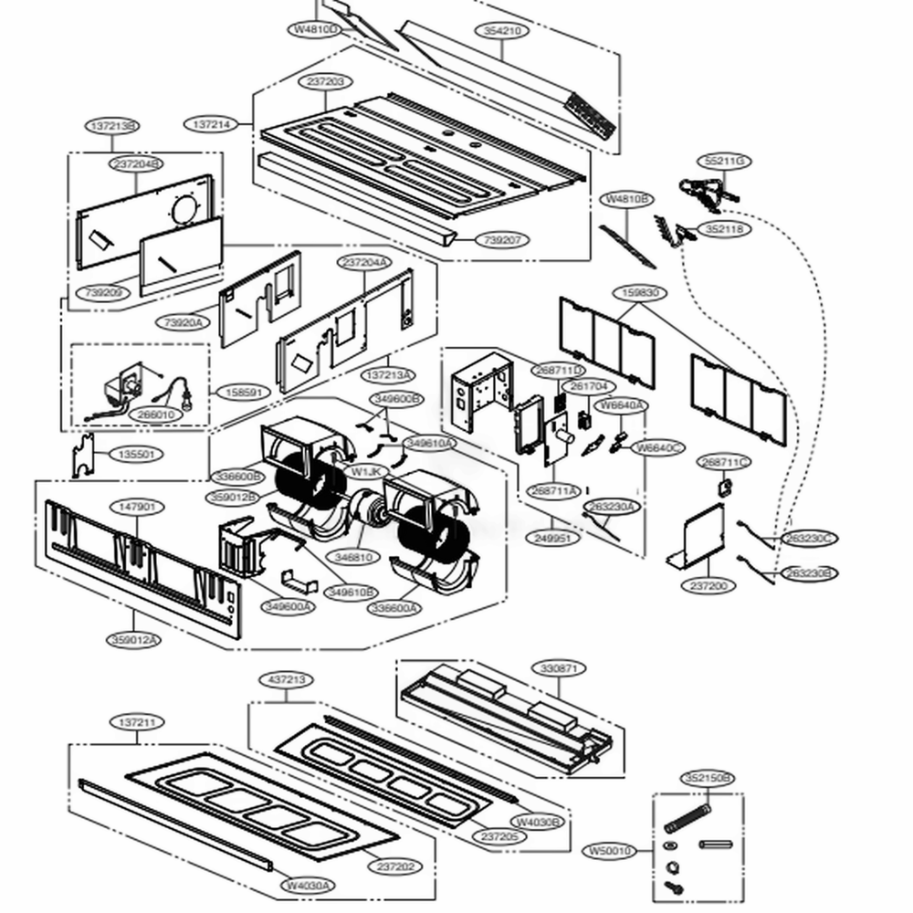 M2 Chassis Diagram and Parts List for ARNU093M2A4 ANWALUS LG Air Conditioner