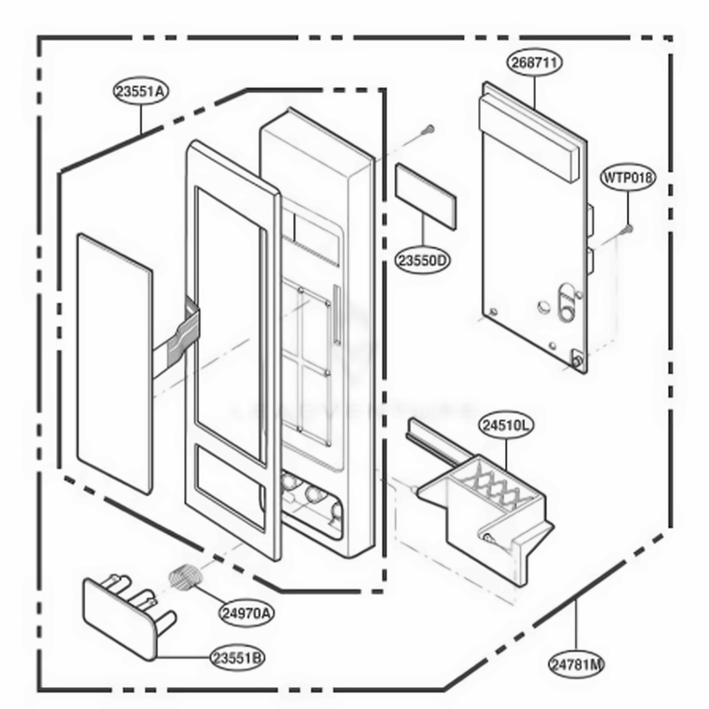 Control Parts Diagram and Parts List for JES1851SB S1EGEU LG Range